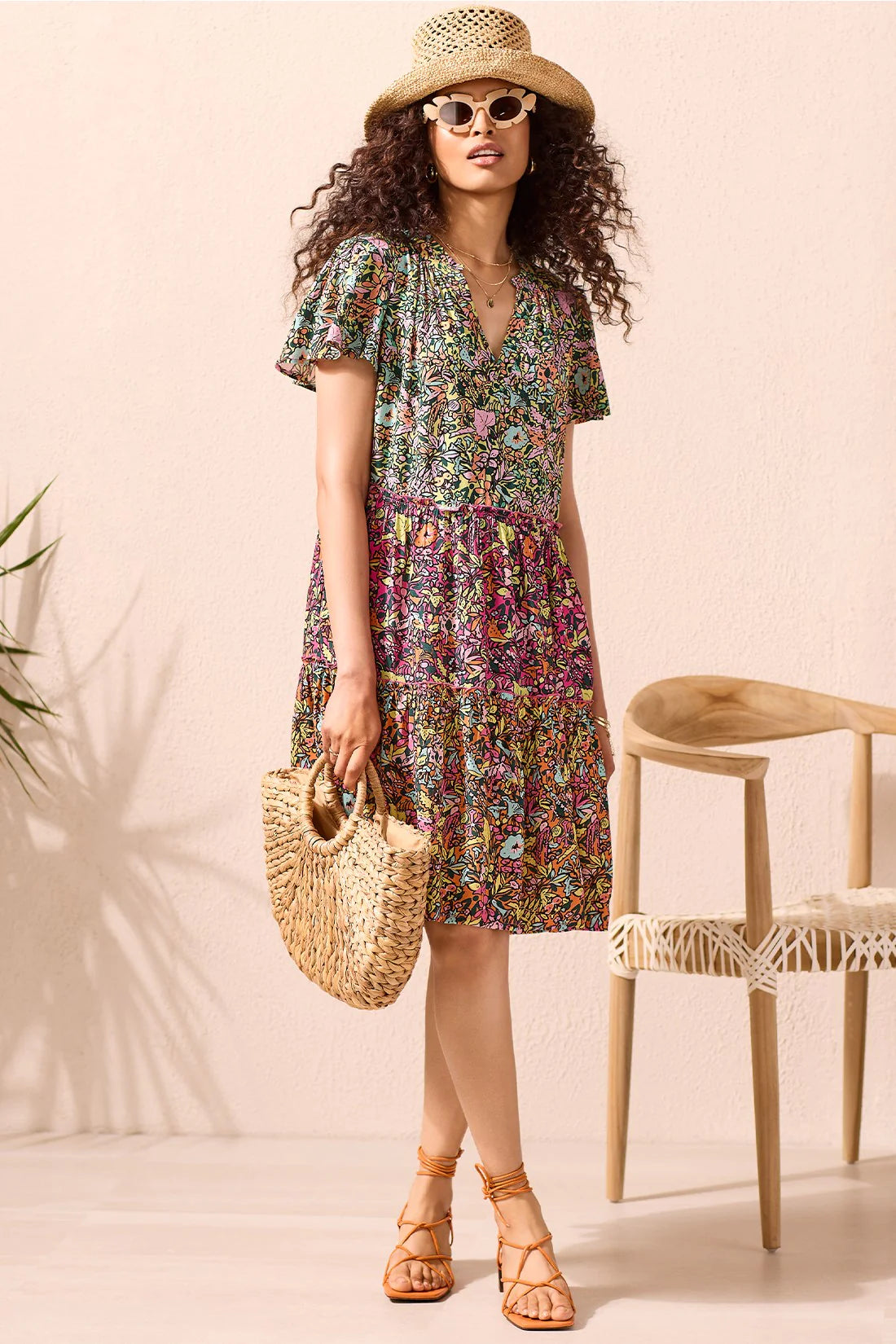 Printed Empire Waist Dress. Style TR893O-4375