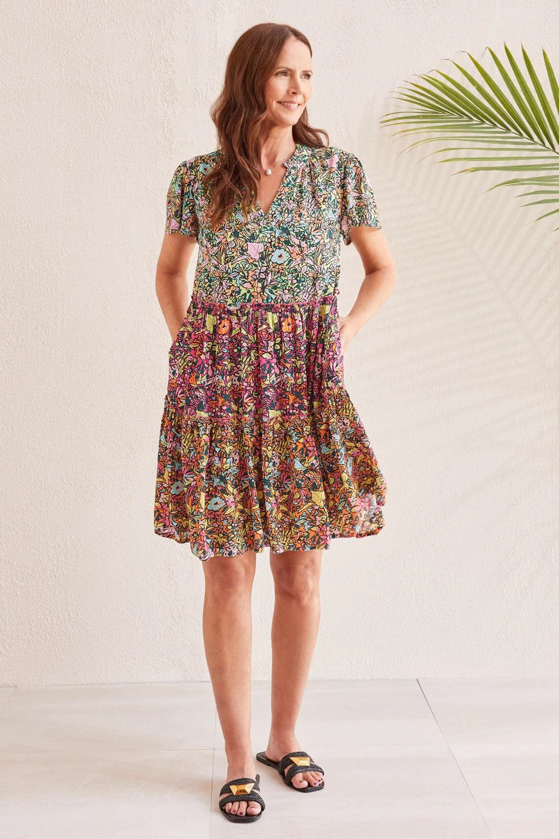 Printed Empire Waist Dress. Style TR893O-4375