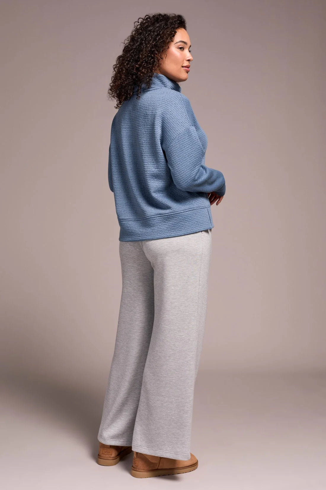 Funnel Neck Puckered Knit Top. Style TR2240O-8240
