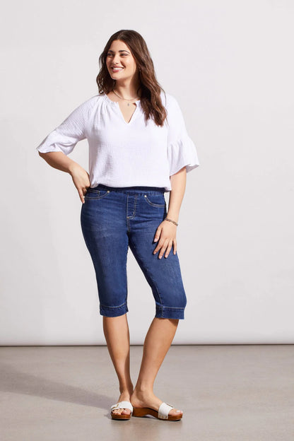 Audrey Pull On Stretch Denim Capris. Style TR7674O-2020