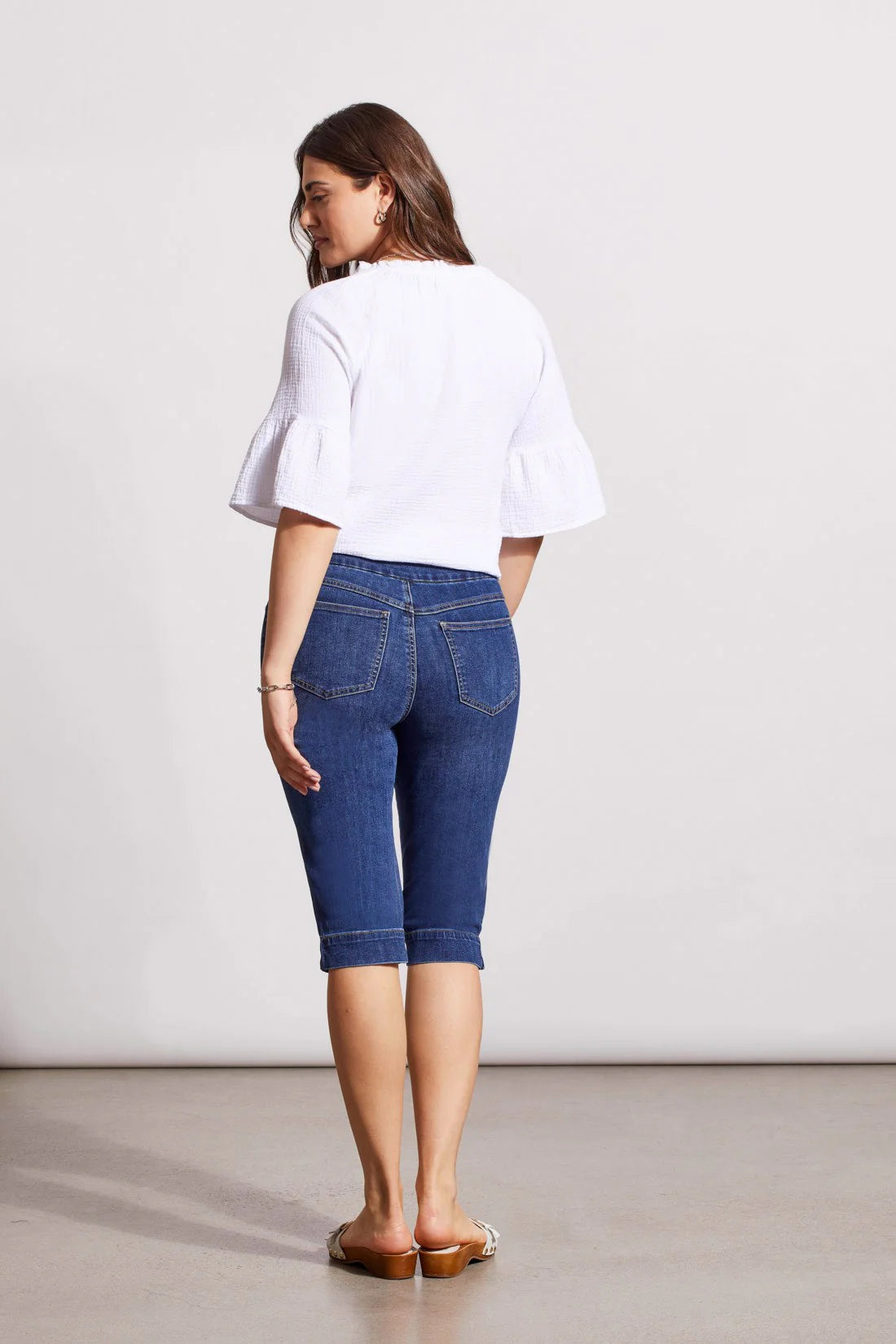 Audrey Pull On Stretch Denim Capris. Style TR7674O-2020