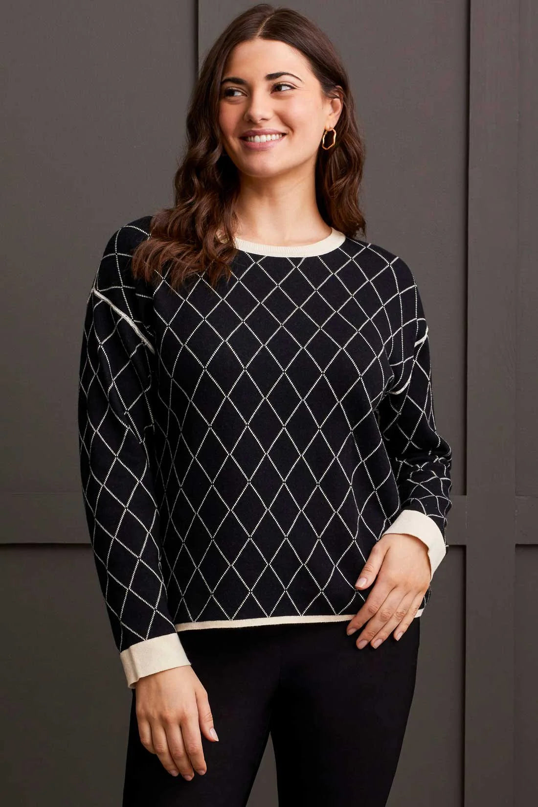 Reversible Cotton Crew Neck Sweater. Style TR1597O-576