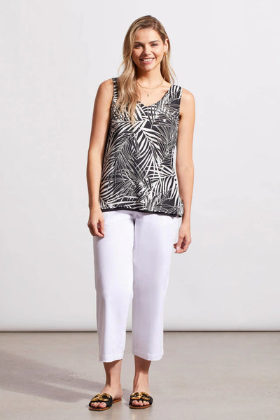 Reversible Printed/Solid Sleeveless Top. Style TR7265O-1434