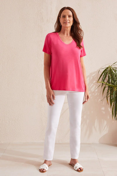 Short Sleeve Top with Special Stitching. Style TR1730O-5243