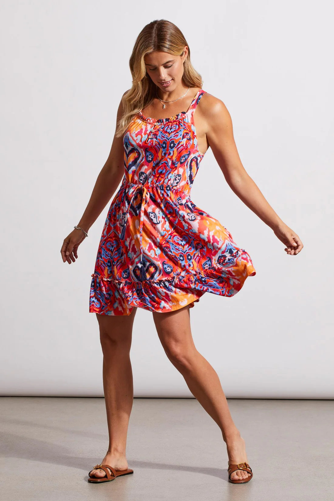 Tie Waist Ruffled Hem Dress. Style TR1792O-3457