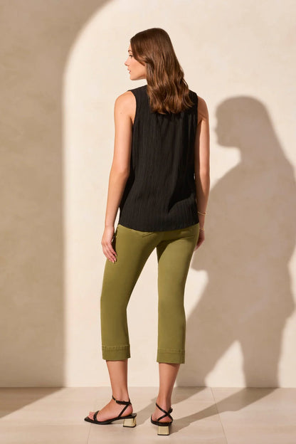 Sleeveless Flowy V-Neck Textured Blouse. Style TR2168O-8140