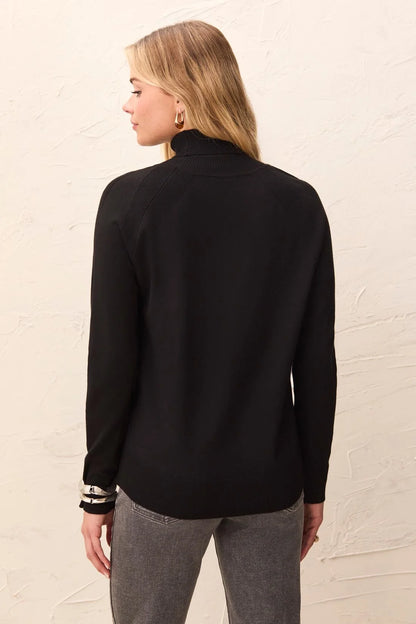 Soft Viscose Blend Long Sleeve Mock Turtleneck Sweater. Style TR3210O-8477