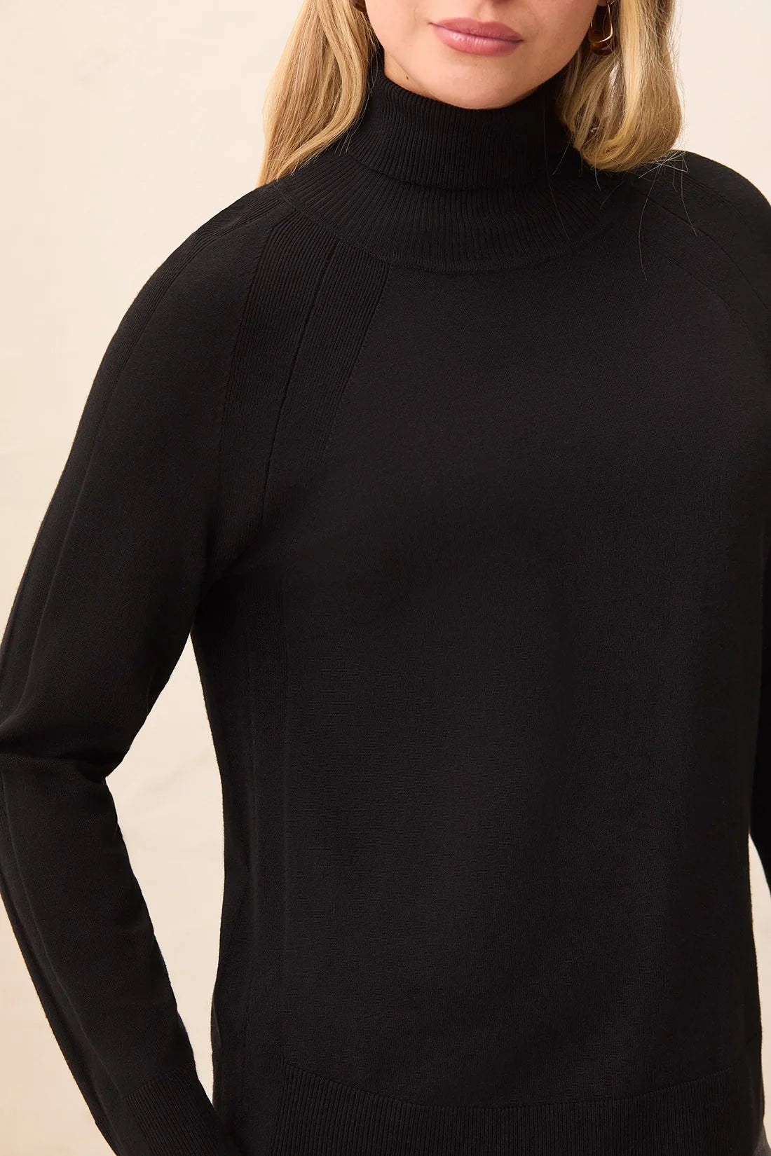 Soft Viscose Blend Long Sleeve Mock Turtleneck Sweater. Style TR3210O-8477