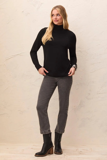 Soft Viscose Blend Long Sleeve Mock Turtleneck Sweater. Style TR3210O-8477