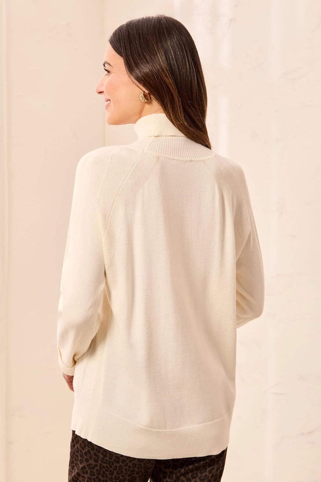 Soft Viscose Blend Long Sleeve Mock Turtleneck Sweater. Style TR3210O-8477