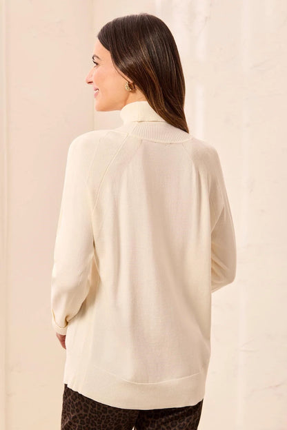 Soft Viscose Blend Long Sleeve Mock Turtleneck Sweater. Style TR3210O-8477