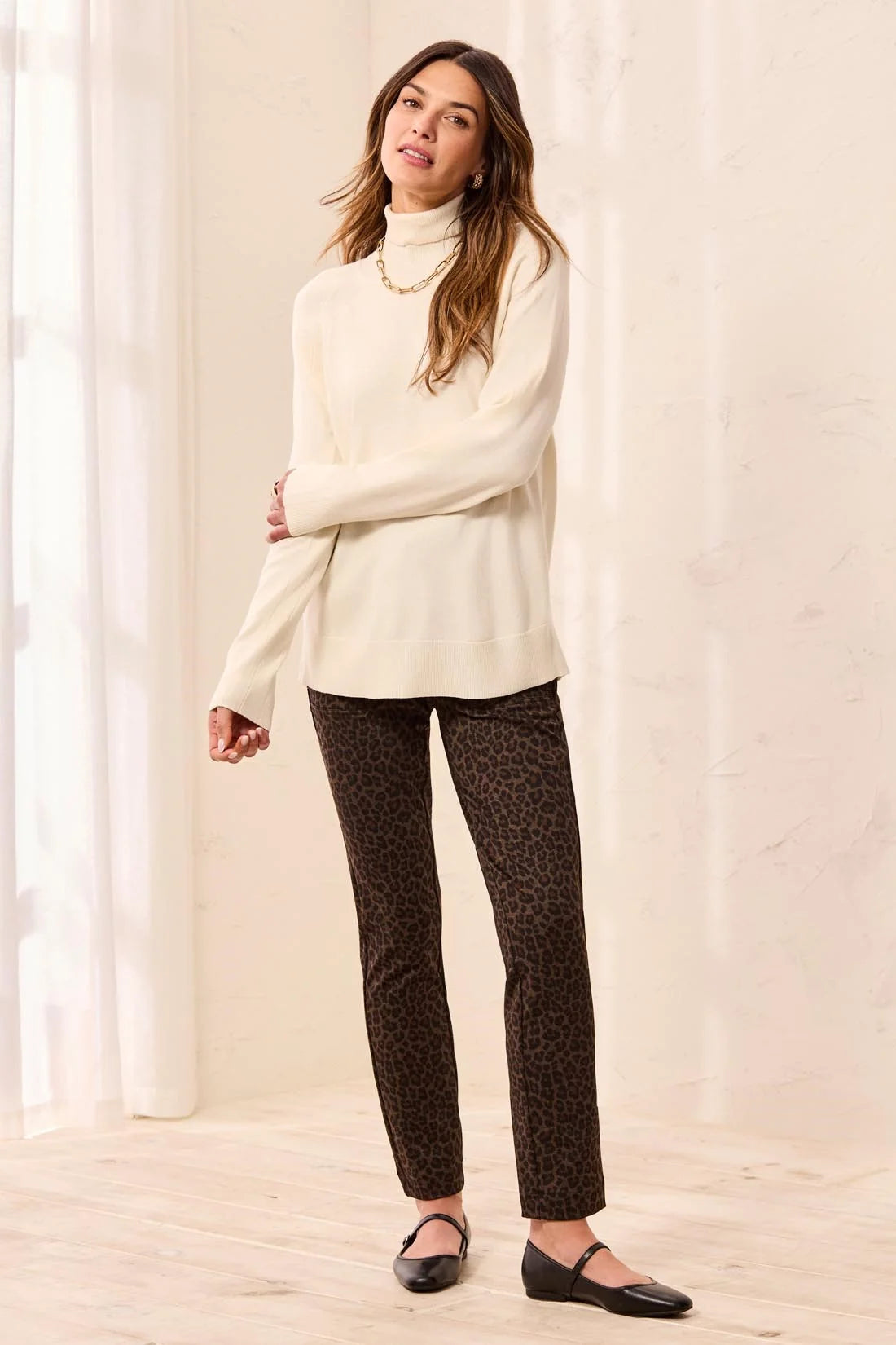 Soft Viscose Blend Long Sleeve Mock Turtleneck Sweater. Style TR3210O-8477