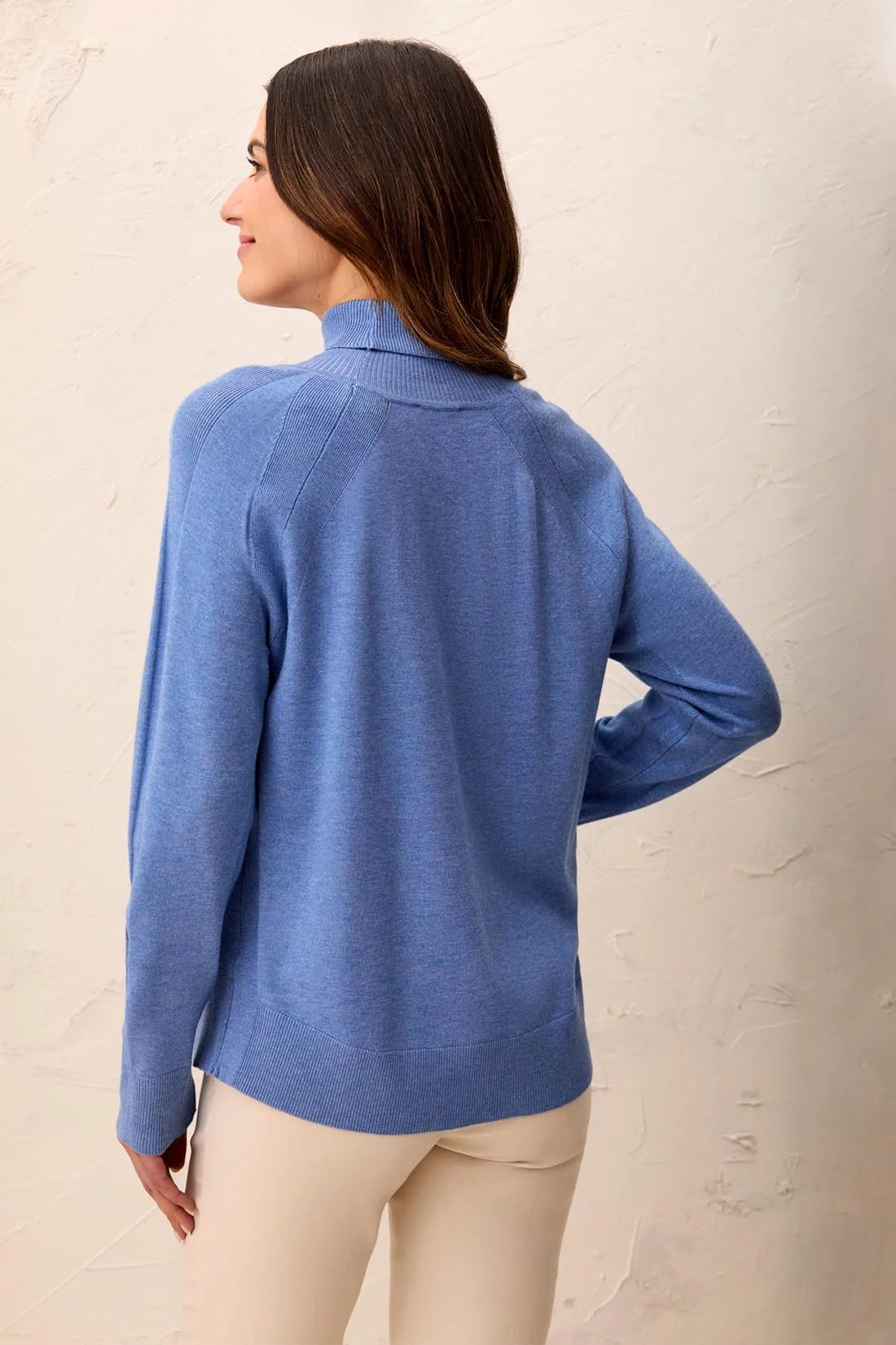 Soft Viscose Blend Long Sleeve Mock Turtleneck Sweater. Style TR3210O-8477