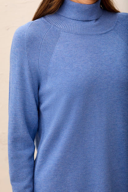 Soft Viscose Blend Long Sleeve Mock Turtleneck Sweater. Style TR3210O-8477