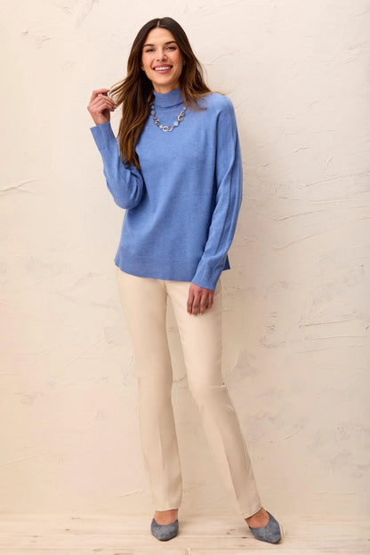 Soft Viscose Blend Long Sleeve Mock Turtleneck Sweater. Style TR3210O-8477