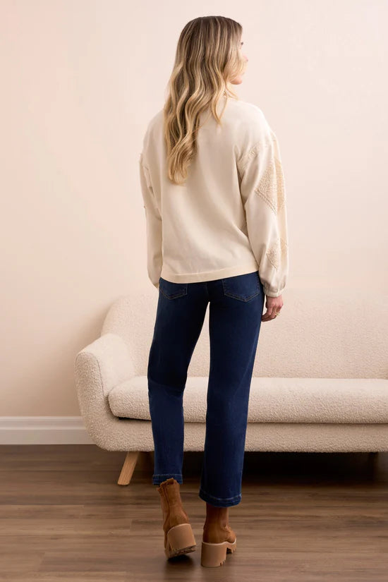 Special Wash Arm Applique Sweater. Style TR5986O-5082