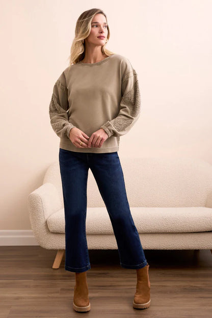 Special Wash Arm Applique Sweater. Style TR5986O-5082