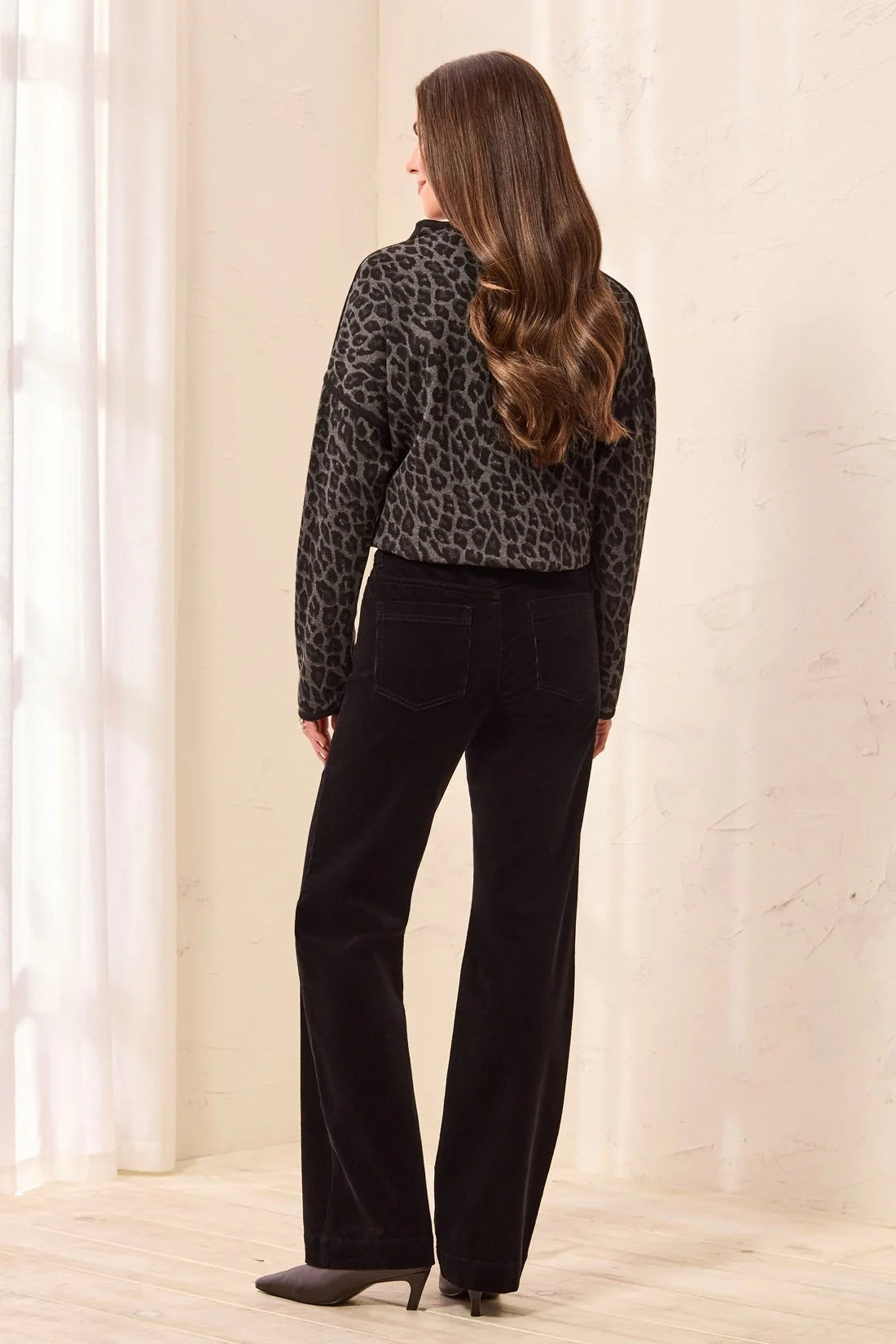 Stretch Corduroy High-Rise Wide Leg Pants. Style TR3167O-3779
