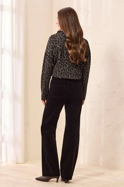 Stretch Corduroy High-Rise Wide Leg Pants. Style TR3167O-3779