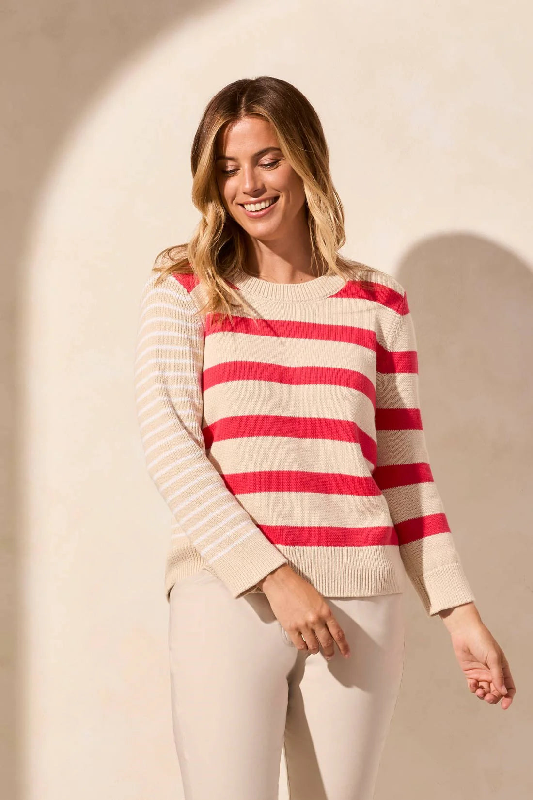 Striped Contrast Side Sweater. Style TR2159O-576