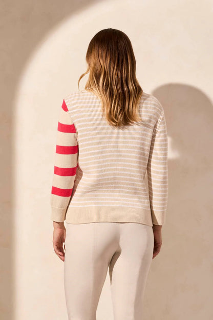 Striped Contrast Side Sweater. Style TR2159O-576