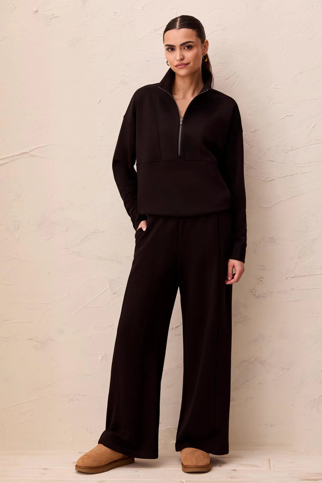 Scuba Knit Pull-On Wide Leg Joggers. Style TR3138O-3390