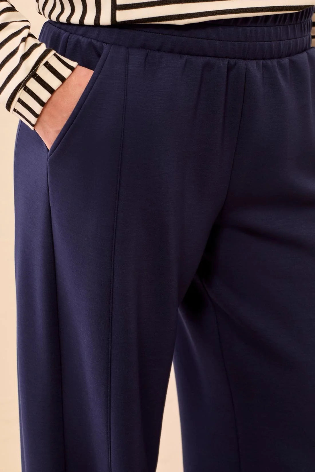Scuba Knit Pull-On Wide Leg Joggers. Style TR3138O-3390