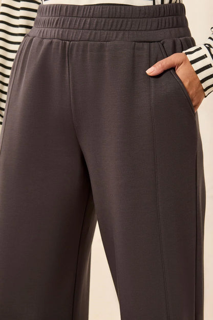 Scuba Knit Pull-On Wide Leg Joggers. Style TR3138O-3390