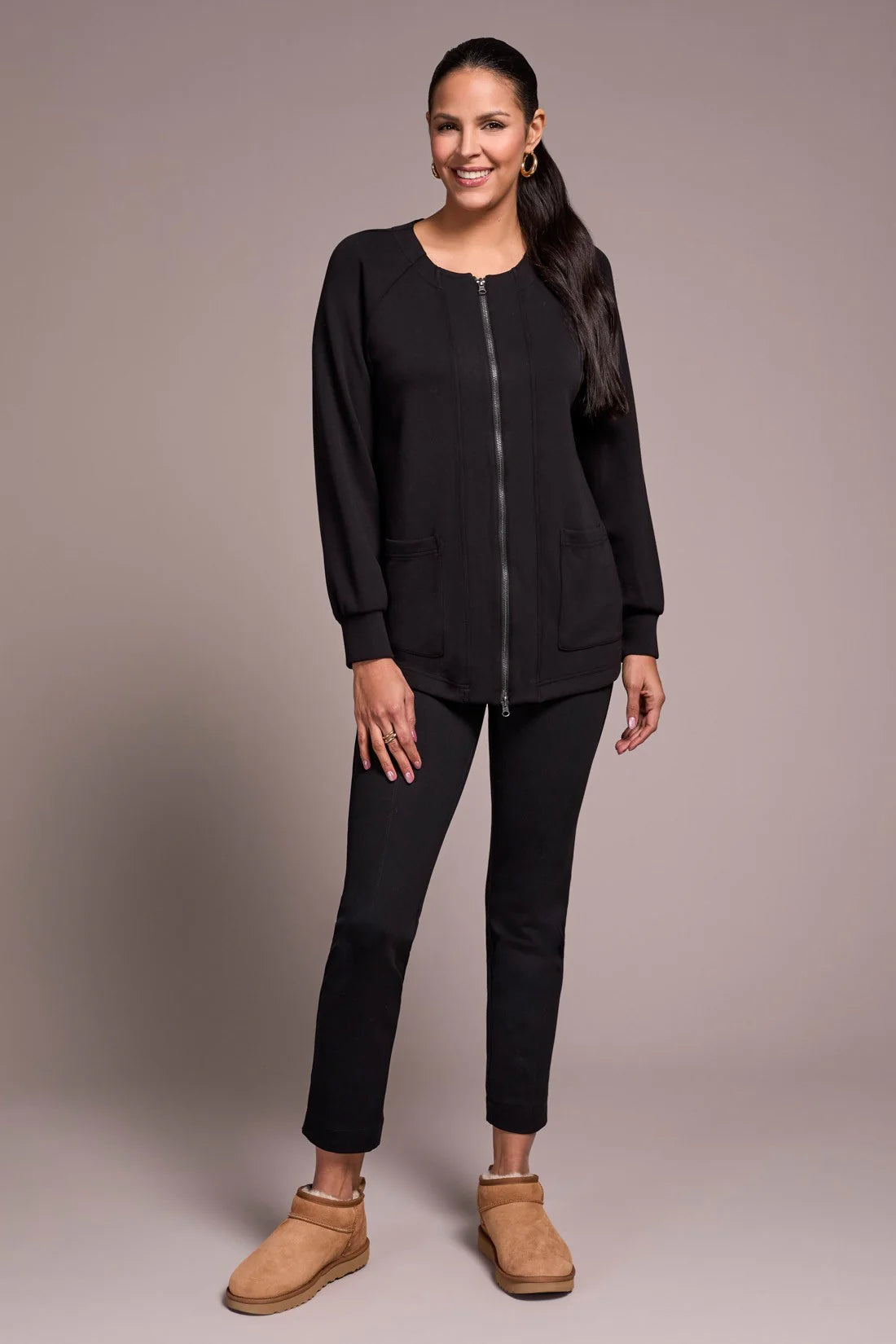 Long Sleeve 2 Way Zip Cardigan. Style TR2251O-3390