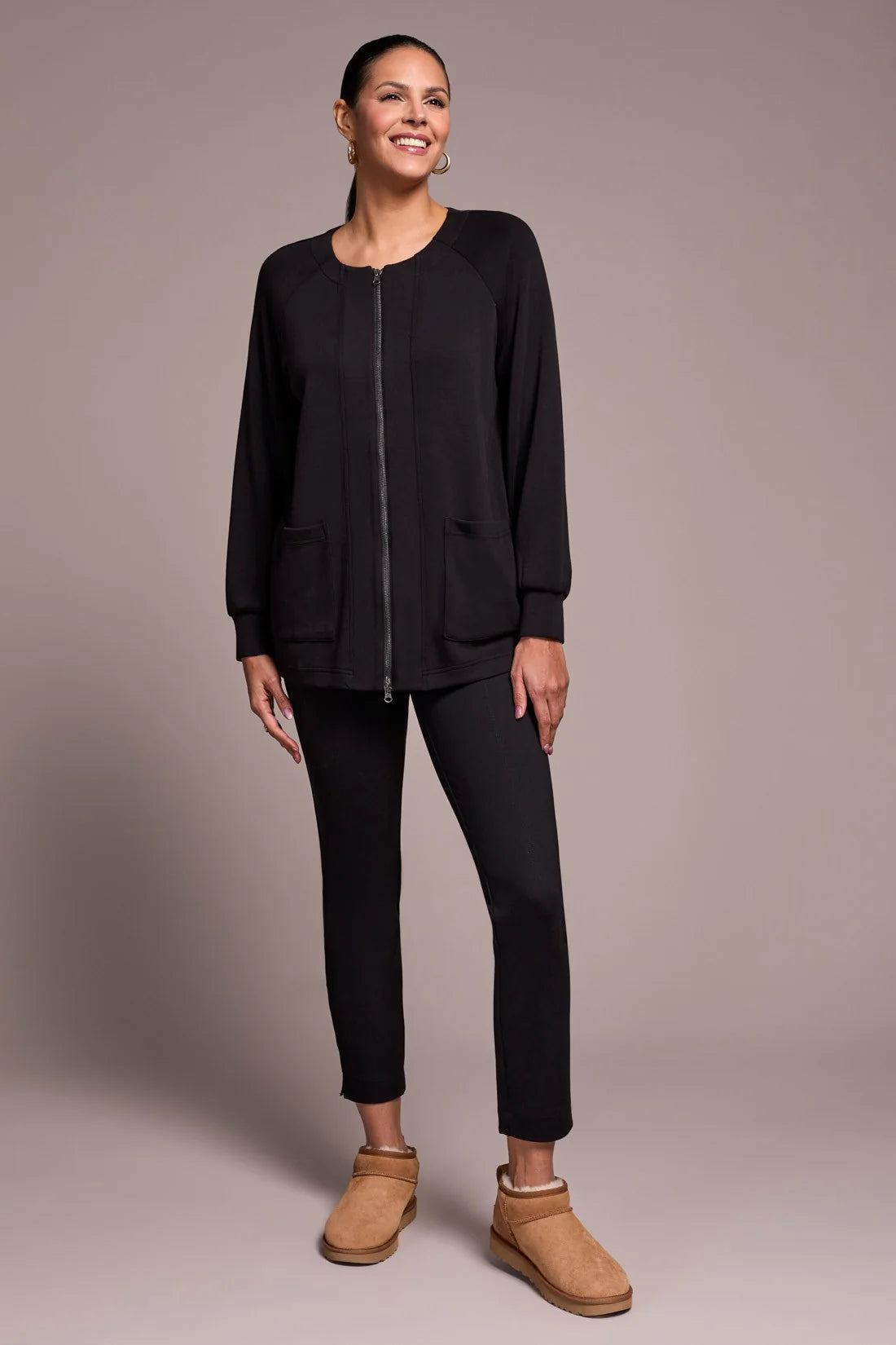 Long Sleeve 2 Way Zip Cardigan. Style TR2251O-3390