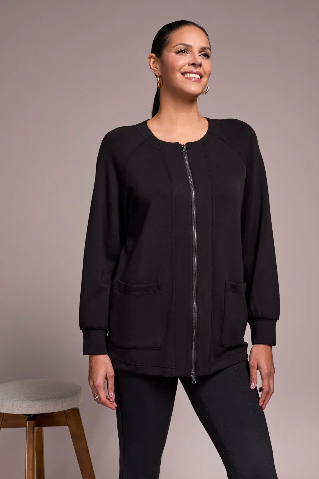 Long Sleeve 2 Way Zip Cardigan. Style TR2251O-3390