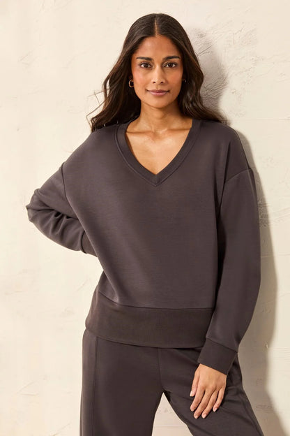 Techno Lux V-Neck Drop Shoulder Pullover. Style TR3202O-3390