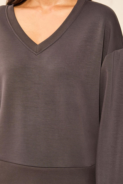 Techno Lux V-Neck Drop Shoulder Pullover. Style TR3202O-3390