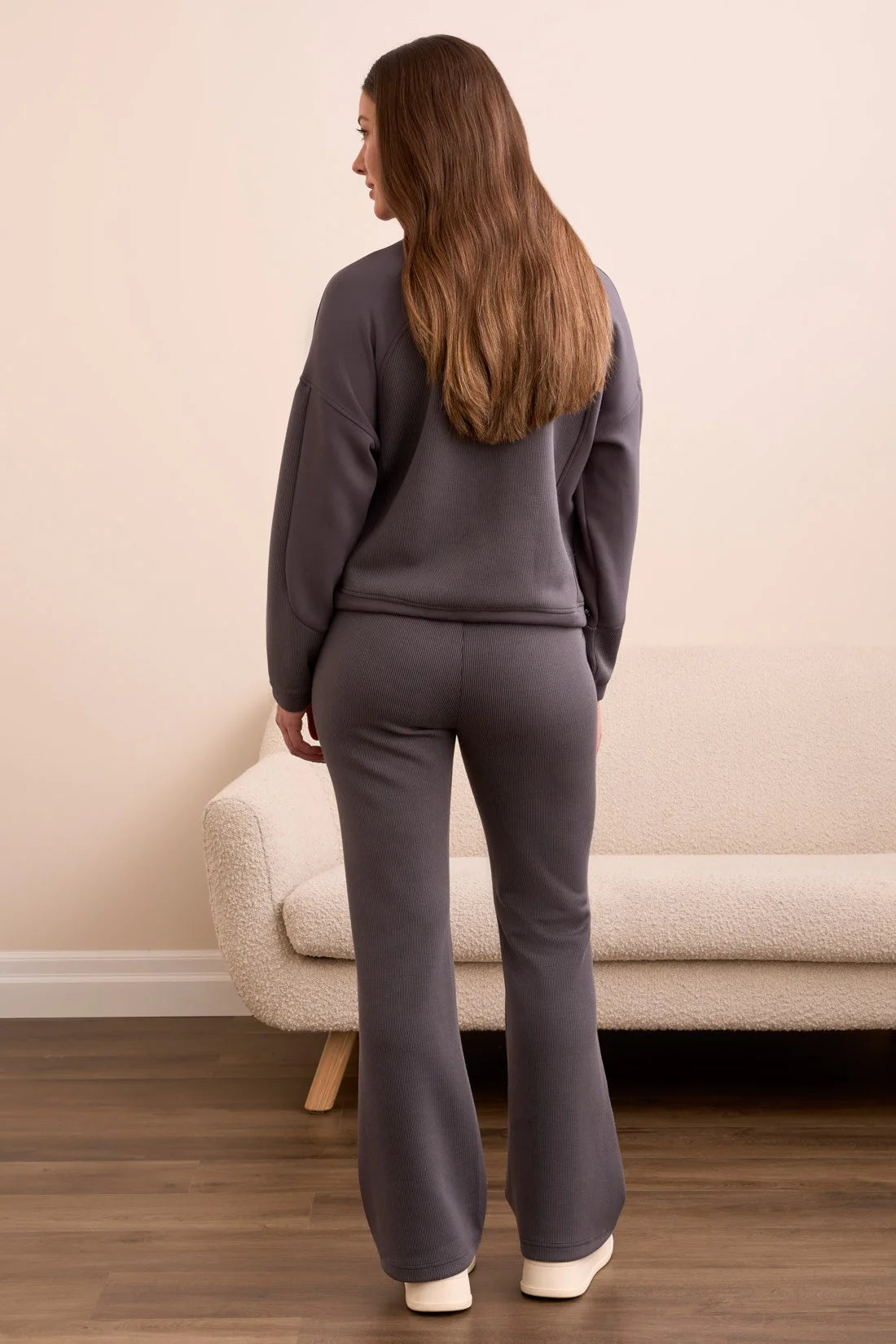 1/2 Zip Accent Mixed Fabric Hoodie. Style TR2236O-3390