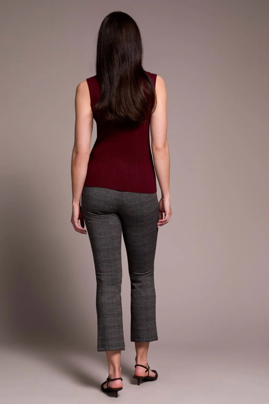 Sleeveless Mock Neck Ribbed Top. Style TR1561O-3833