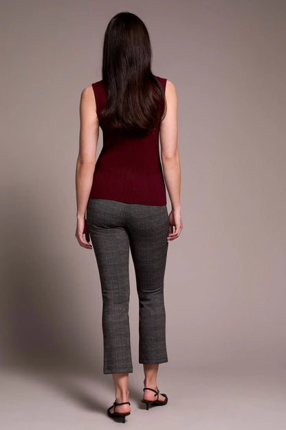 Sleeveless Mock Neck Ribbed Top. Style TR1561O-3833