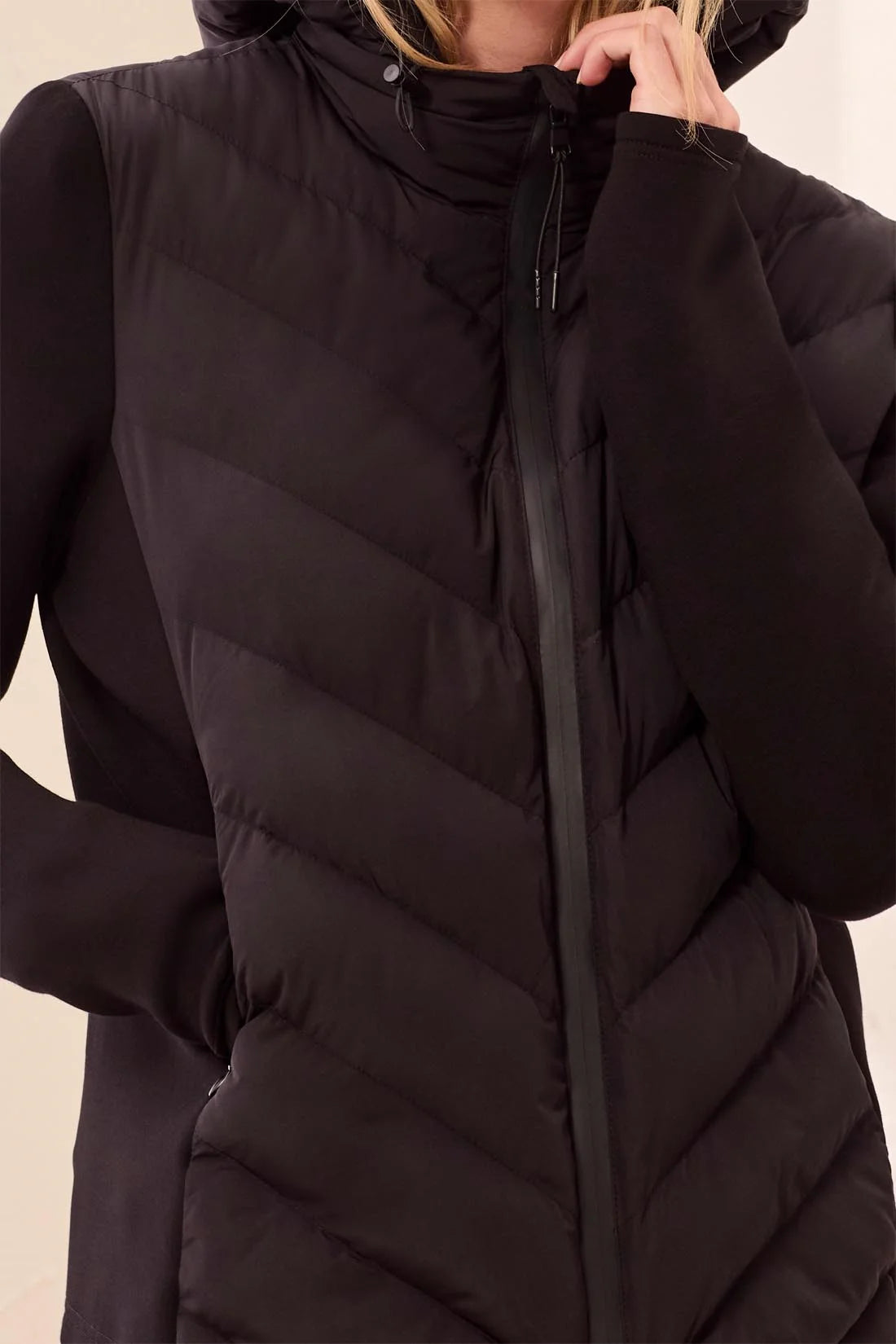 Water Repellent Hybrid Knit & Puffer Jacket. Style TR3172O-8512
