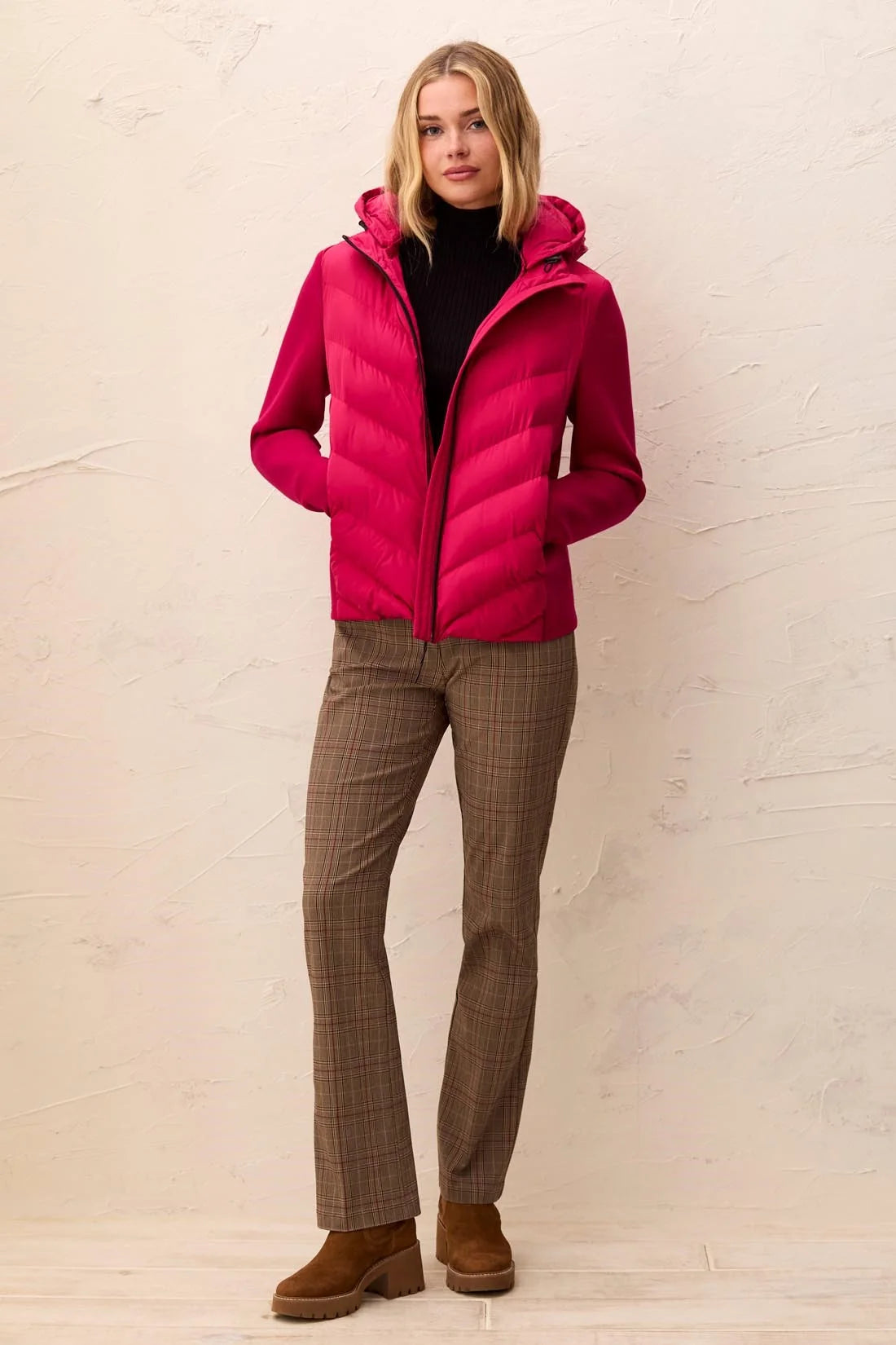Water Repellent Hybrid Knit & Puffer Jacket. Style TR3172O-8512