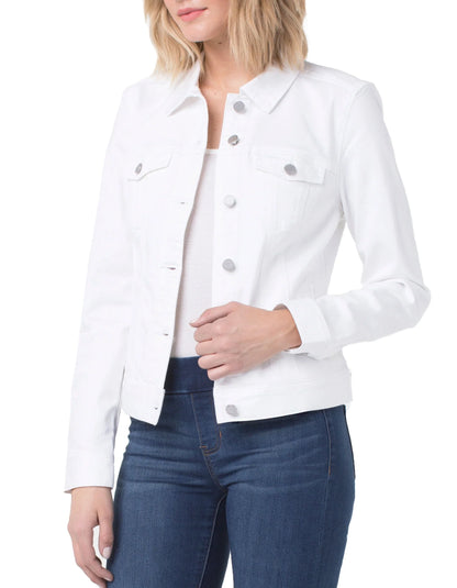 White Button Front Jean Jacket. Style LVLM1004WFV1