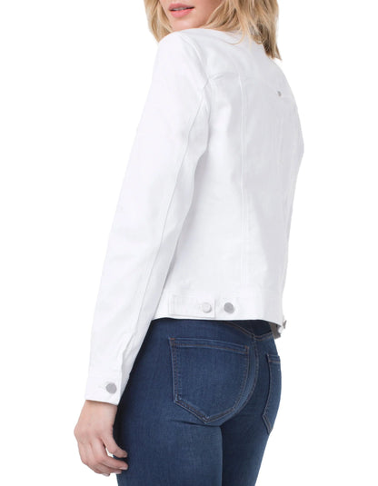 White Button Front Jean Jacket. Style LVLM1004WFV1