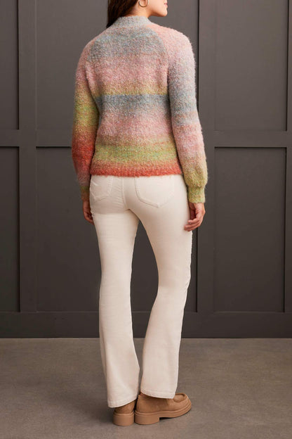 Ombre Bouclé Mock Neck Sweater. Style TR1942O-3963