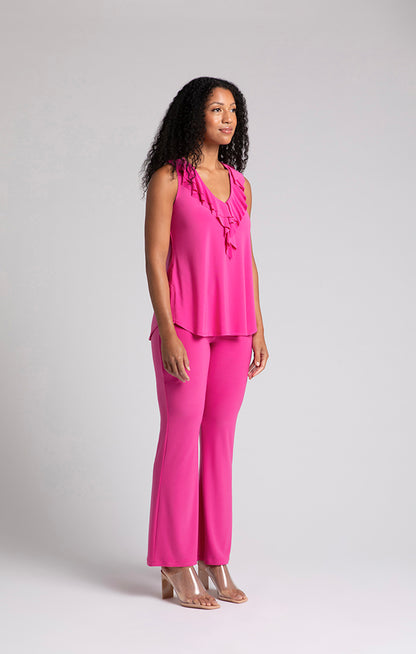 Flutter Trim Sleeveless Top. Style SI21219PEONY