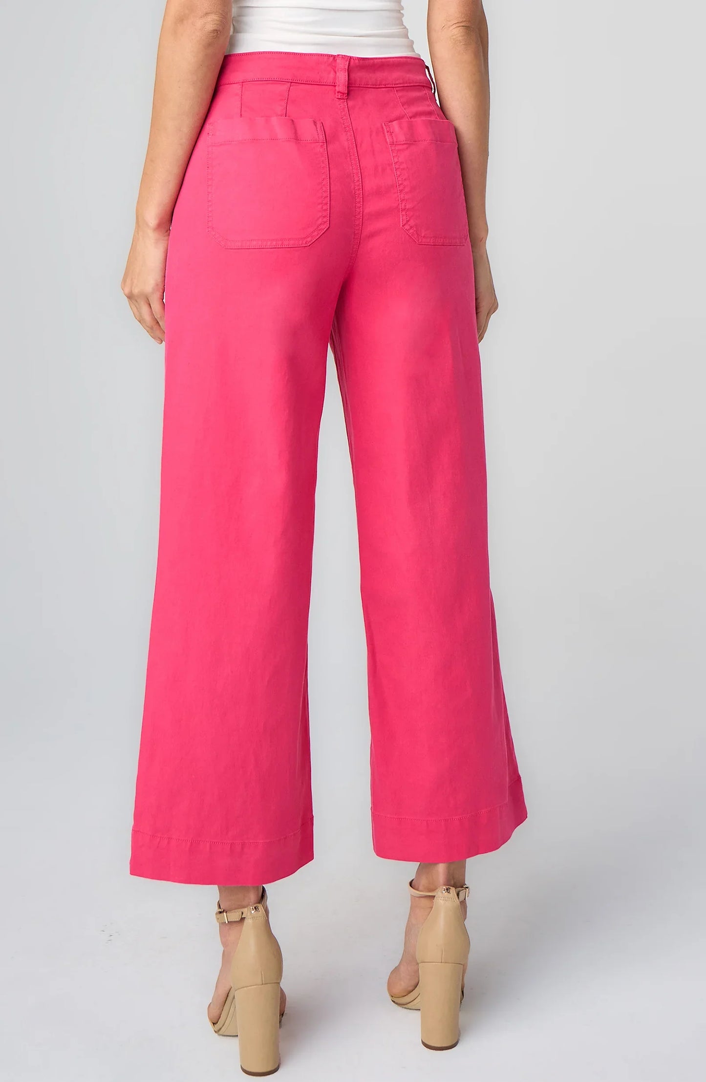 "Diva Pink" Wide Leg Cropped Pant. Style LVLM4657FS03