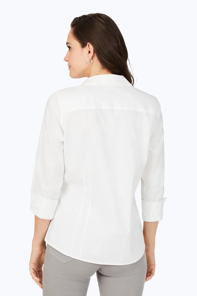 Taylor Stretch Blouse in White or Rose. Style FC102278S3