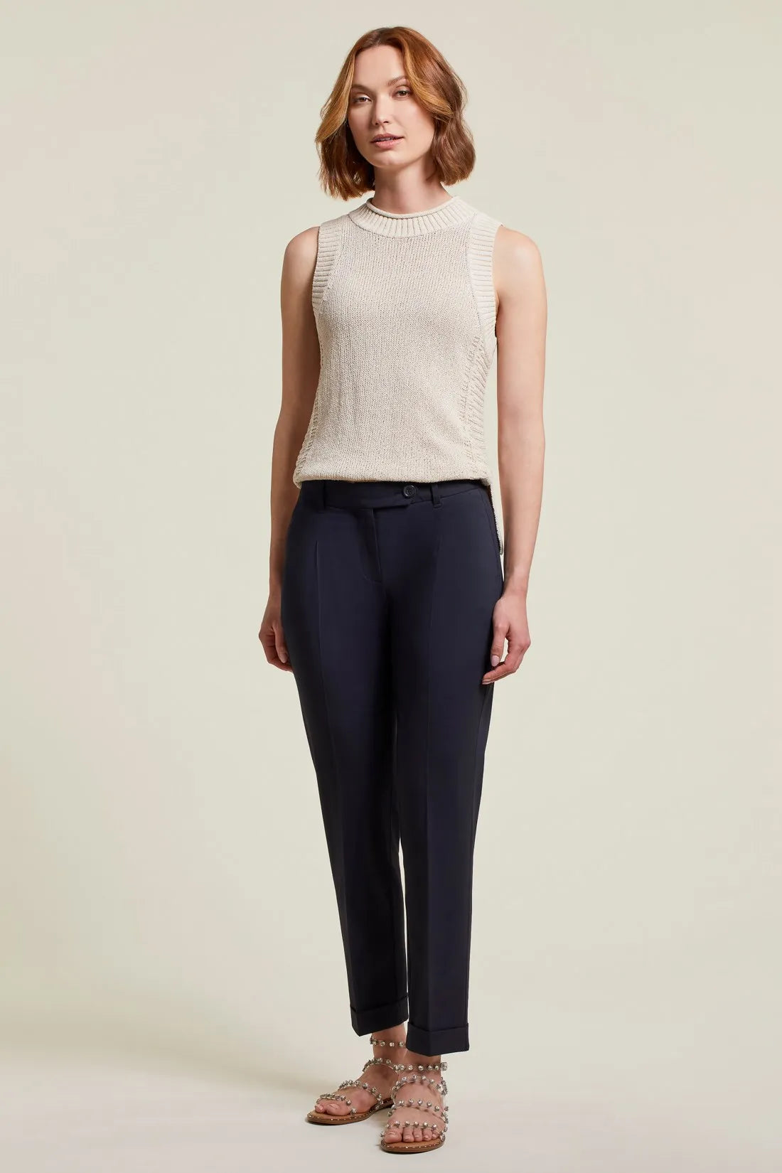 Front Pleat Cuffed Lightweight Trouser. Style TR1325O-3739