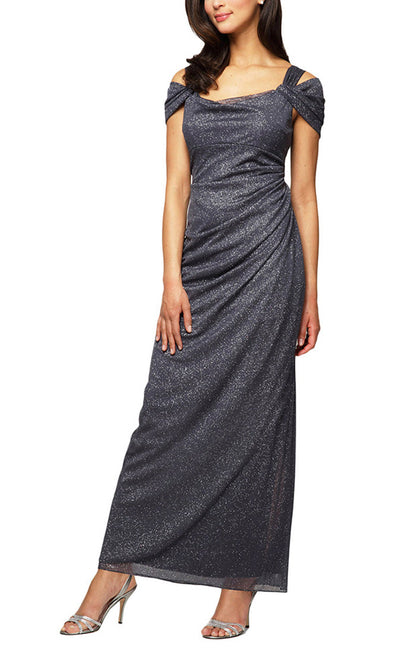Cold Shoulder Sparkle Gown. Style ALE133026