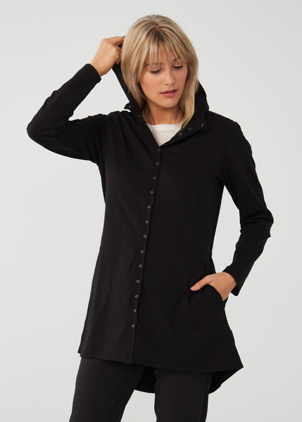 Mid Length Stretch Hooded Jacket. Style IM1390614