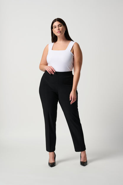 Pull On Ankle Slit Pant in Black. Style JR143105s