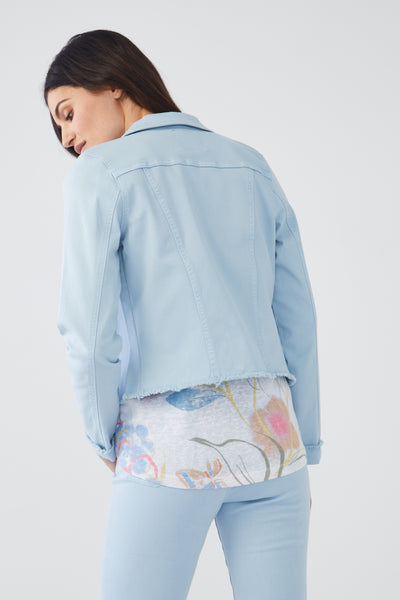 Frayed Hem Stretch Denim Jacket in Multiple Colours. Style FD1939511
