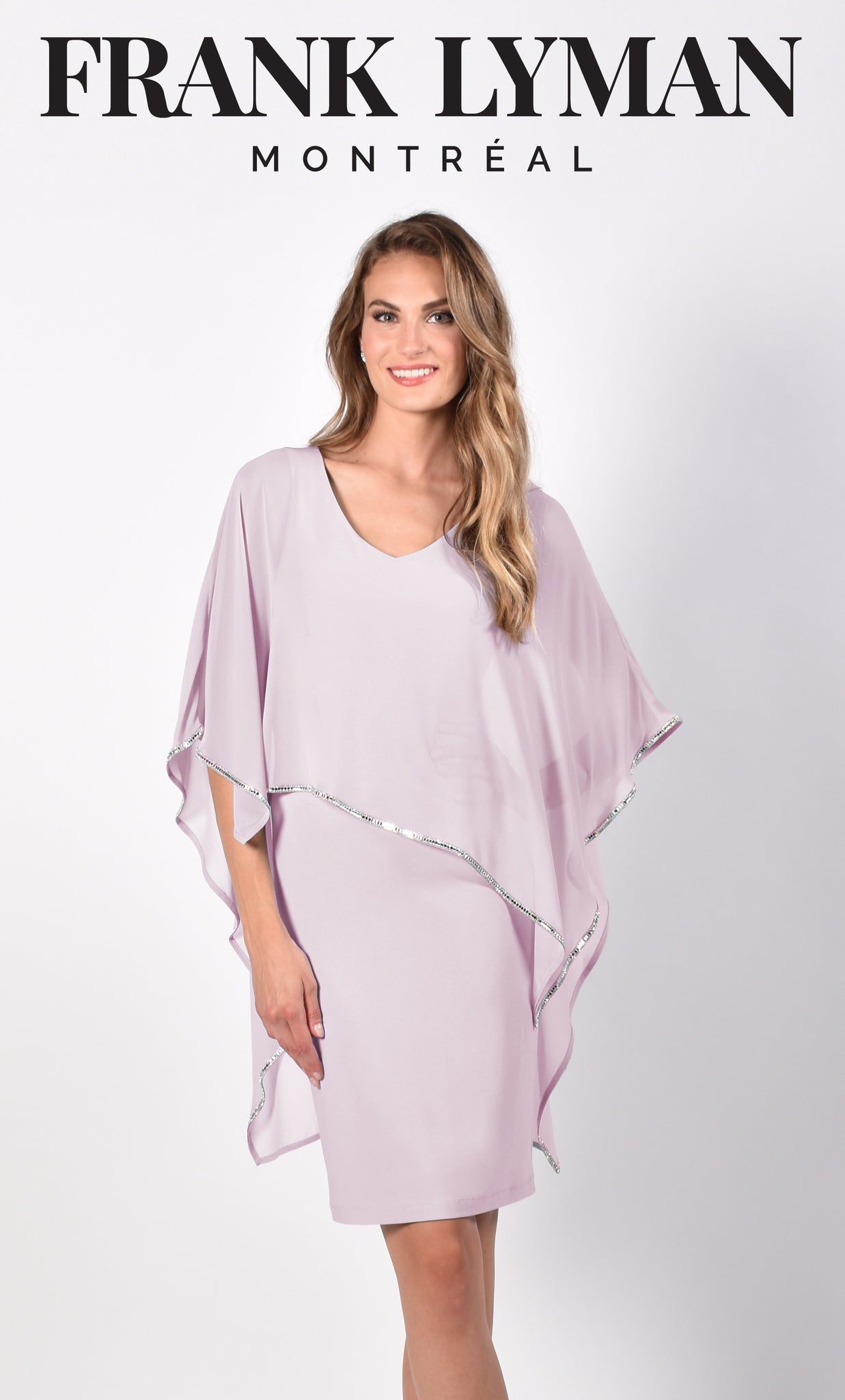 Chiffon Overlay Fitted Dress in Multiple Colours. Style FL218175